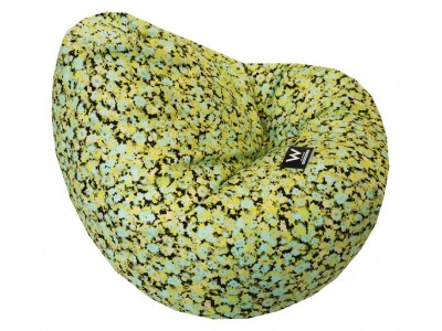 ПУФ Барбарон Круша за дете (flowers тюркоаз/сатен)